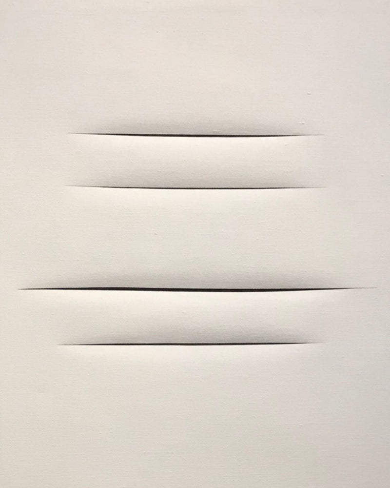 Lucio Fontana Concetto Spaziale slashed canvas artwork — fine art investment analysis by Theresa Rézeau