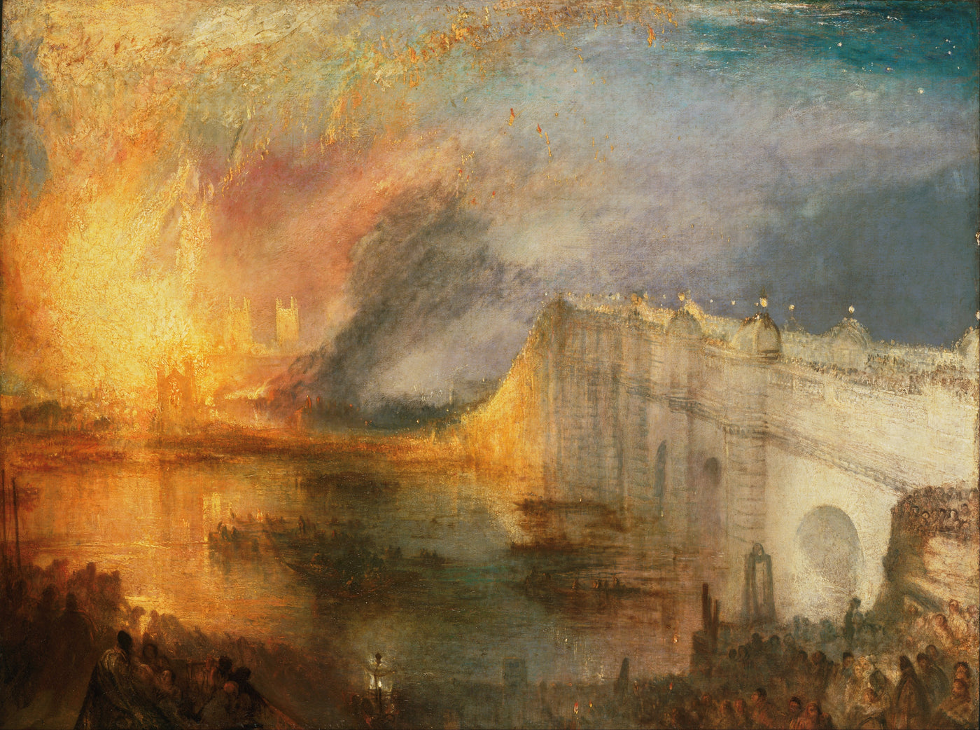 J. M. W. Turner, The Burning of the Houses of Lords and Commons, c. 1835. Oil on canvas, Philadelphia Museum of Art.