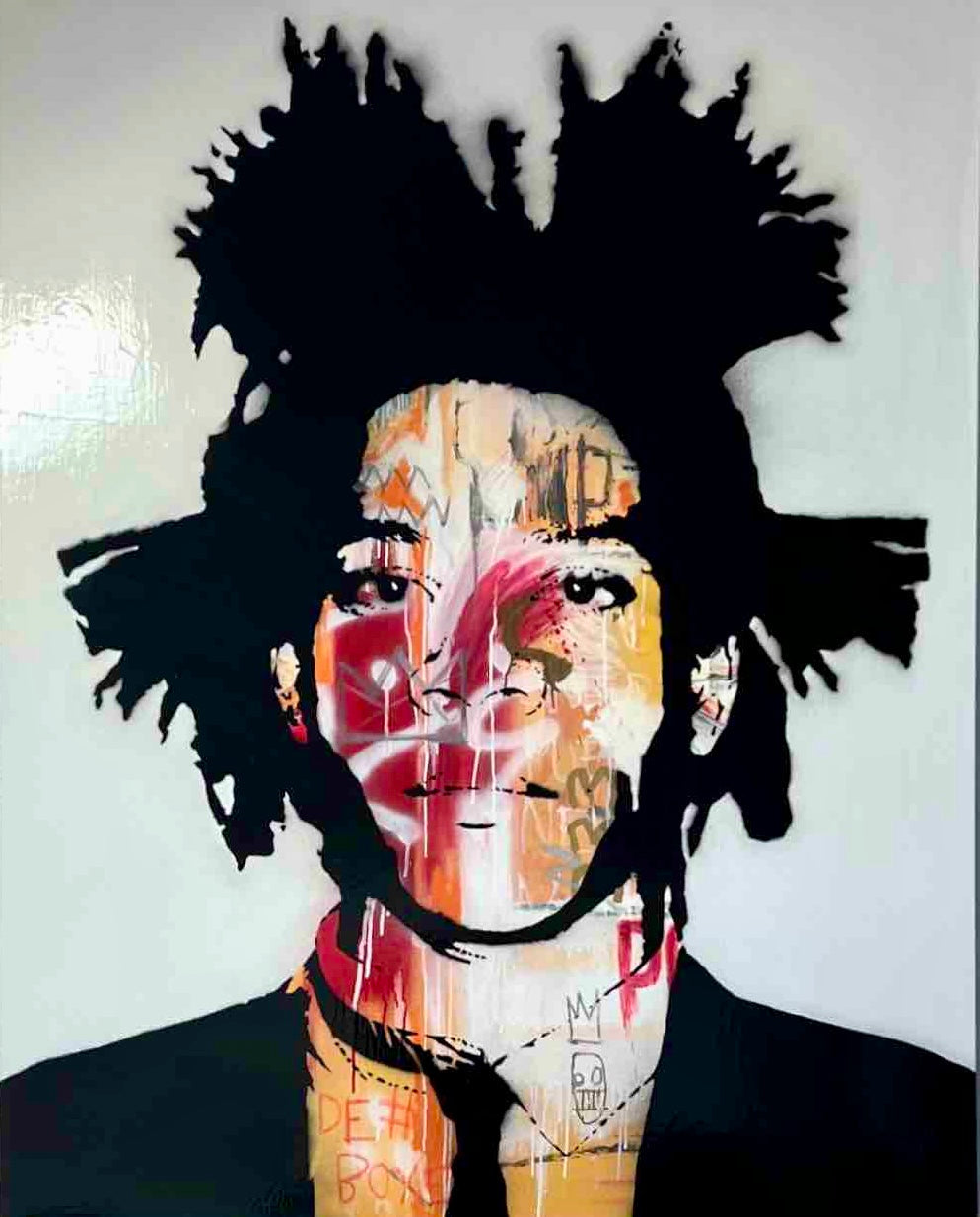 Painted portrait of Jean-Michel Basquiat (1960–1988) by Johnny Blanco