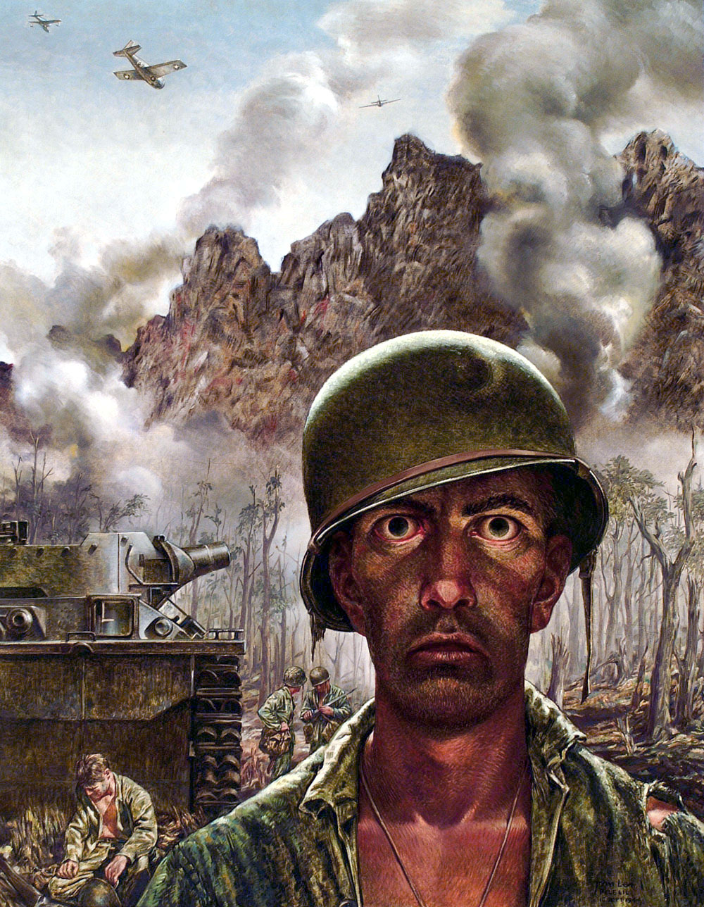 Tom Lea, That 2,000 Yard Stare, 1944 — a marine's exhausted, dissociative gaze after the Battle of Peleliu