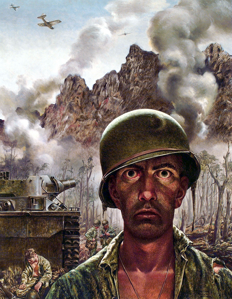 Tom Lea, That 2,000 Yard Stare, 1944 — a marine's exhausted, dissociative gaze after the Battle of Peleliu