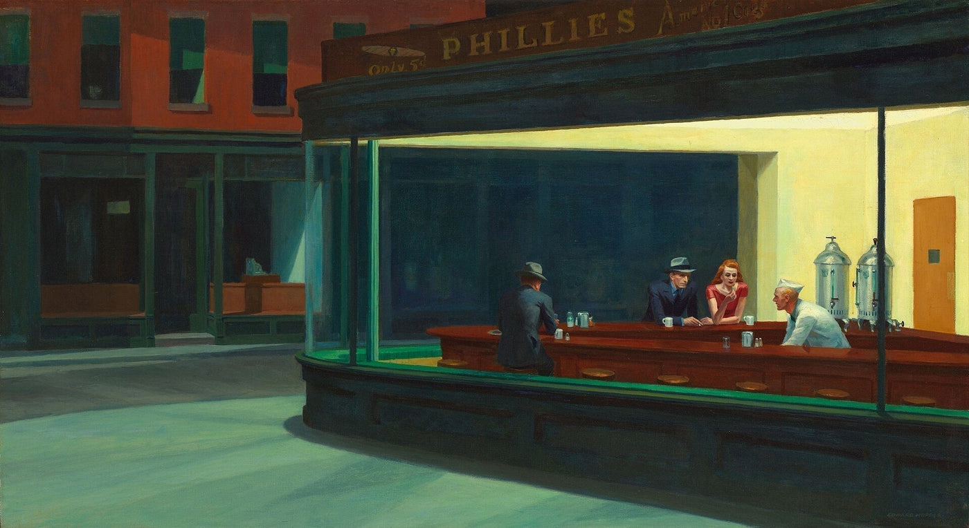 Edward Hopper, Nighthawks, 1942 — Theresa Rézeau Fine Art