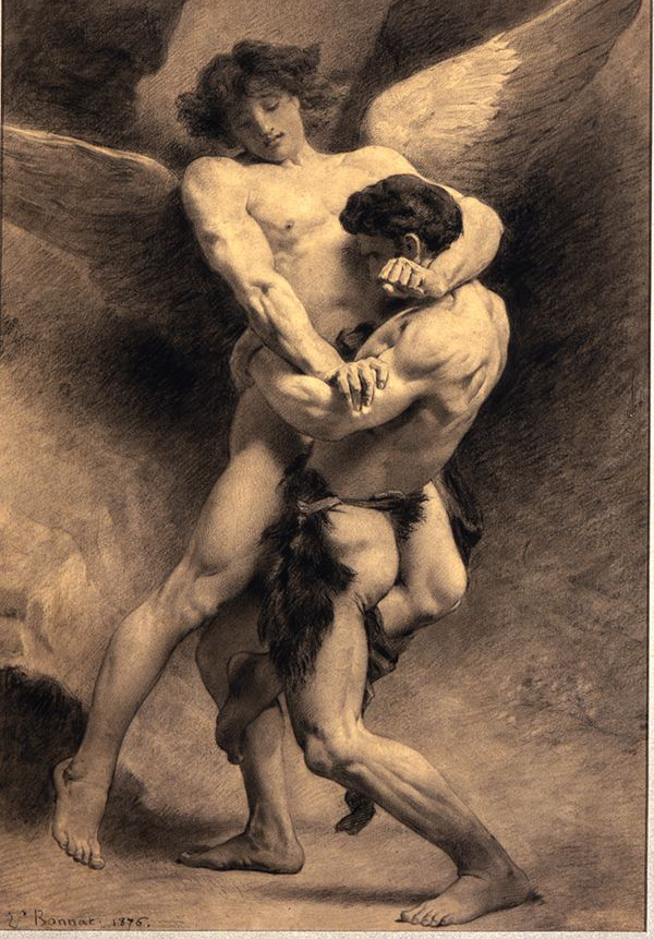 Léon Bonnat, Jacob Wrestling with an Angel, 1876 — seen at Sotheby's London, July 2026